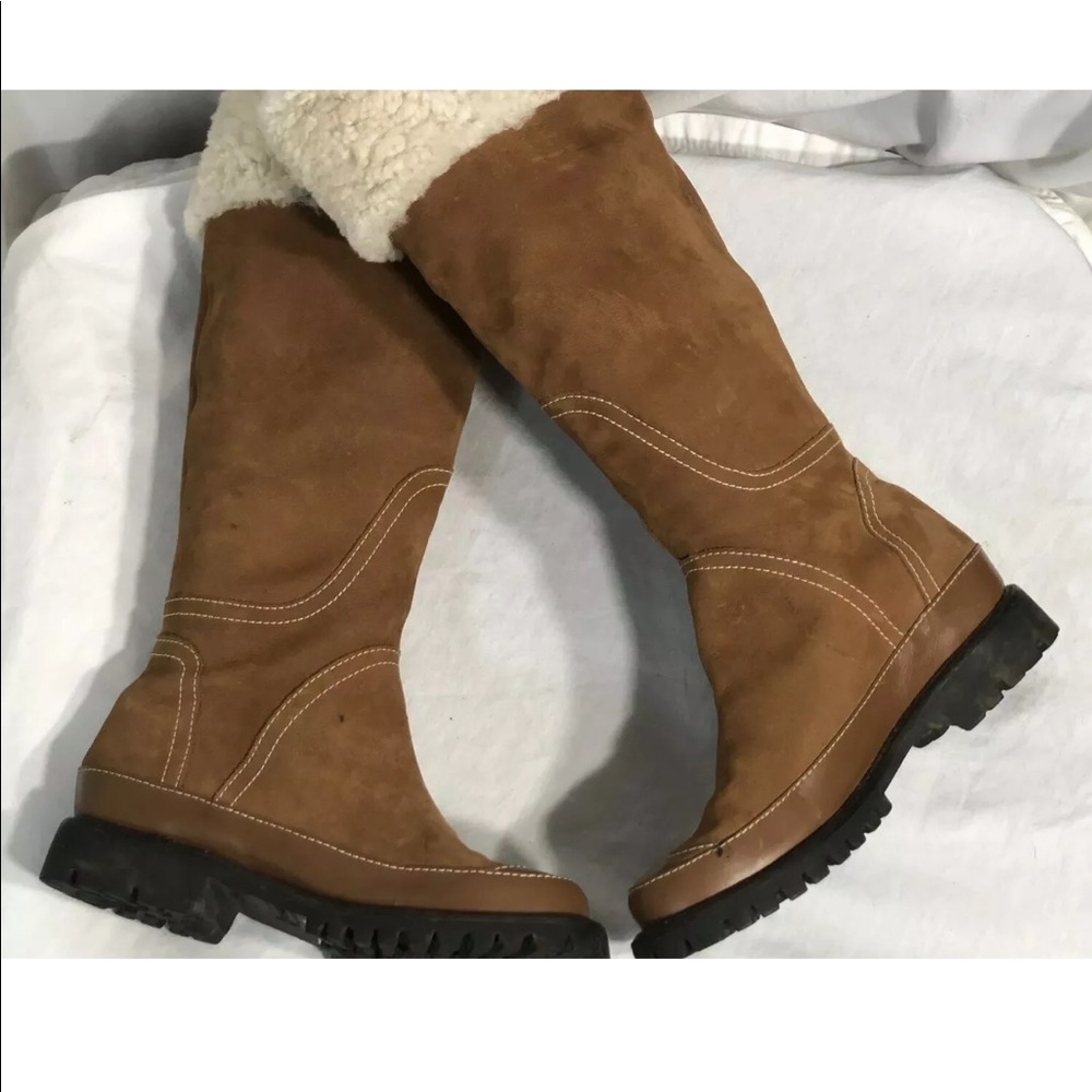 Hunter Steamboat Brown Leather Knee High Boots